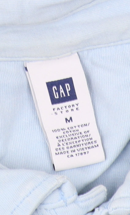 GAP Men's Blue Striped Cotton Polo Shirt Medium