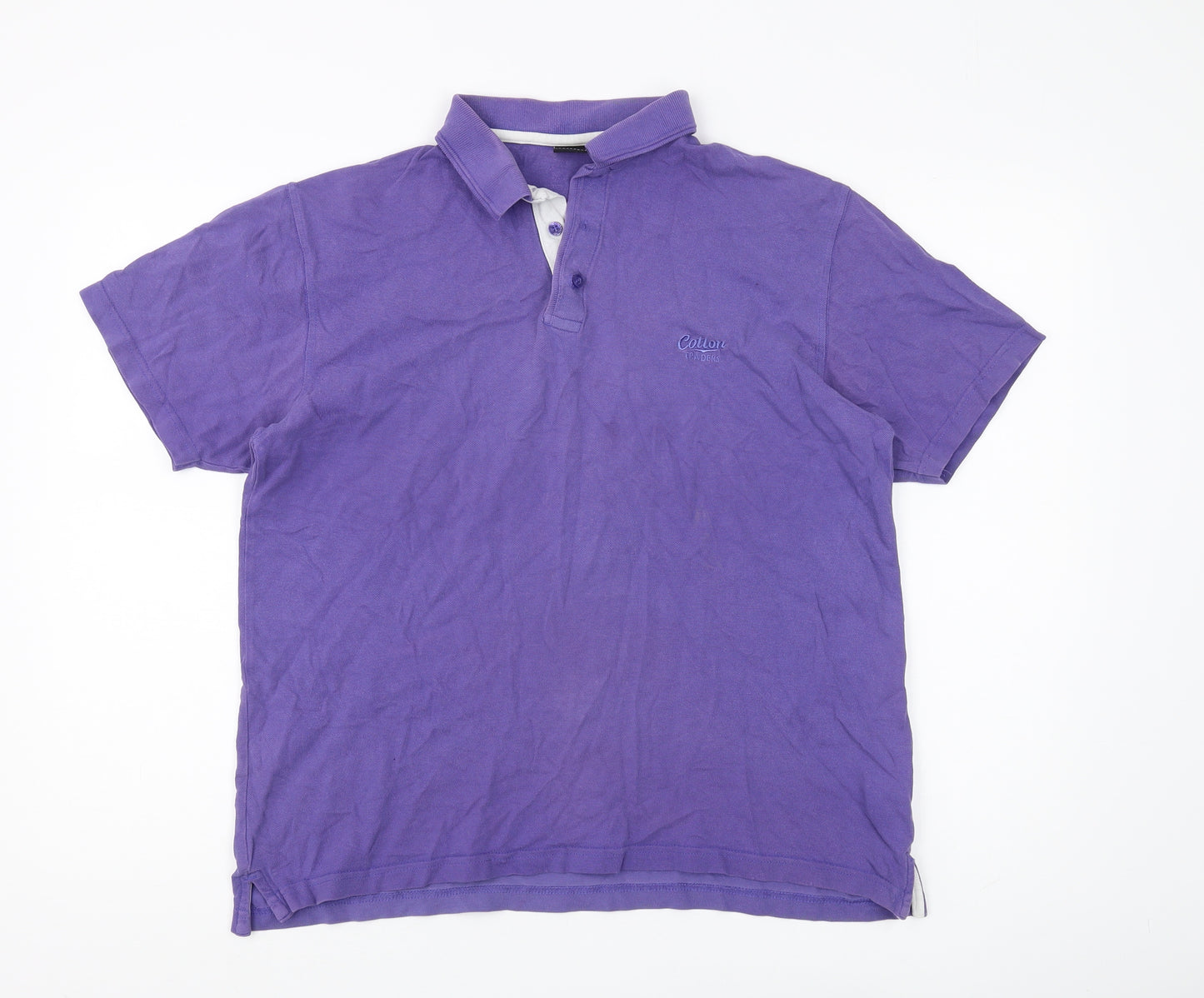 Cotton Traders Men's Purple Polo Shirt M