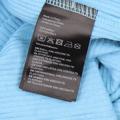 H&M Women's Blue Midi Slip Dress, Size L, Casual