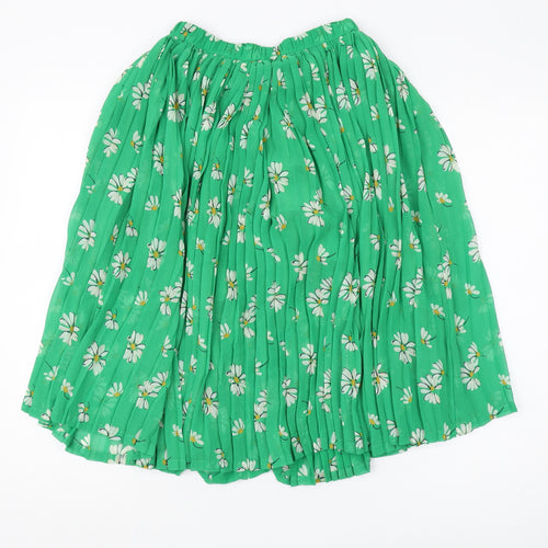 Next Girls Green Floral Pleated Skirt 10-11 Years