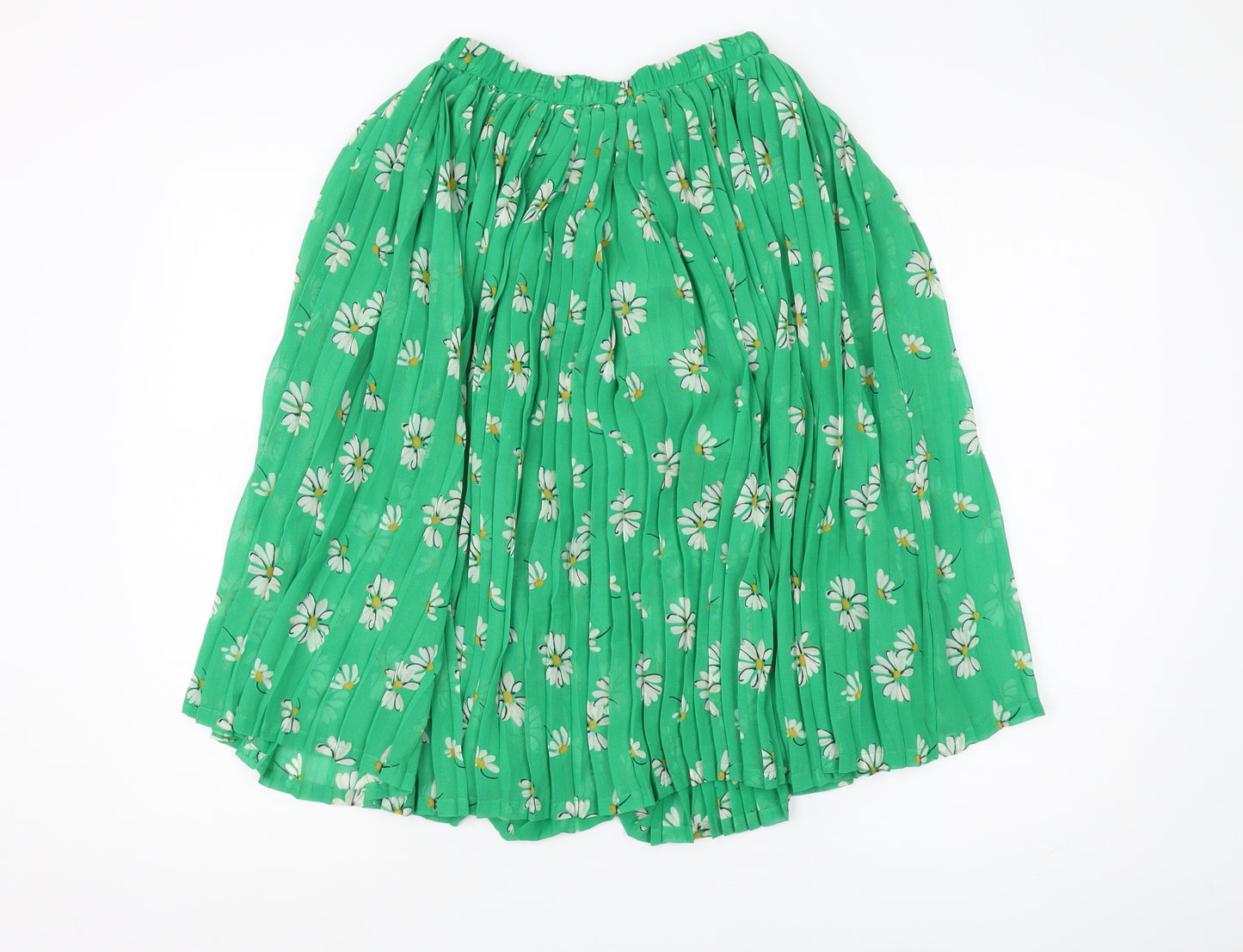 Next Girls Green Floral Pleated Skirt 10-11 Years