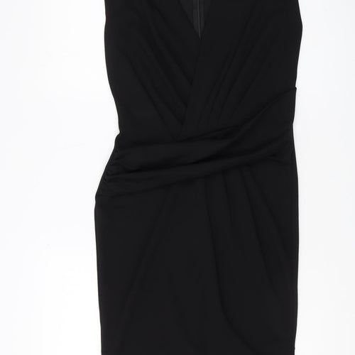 Lipsy Women's Black Bodycon Dress, Size 12