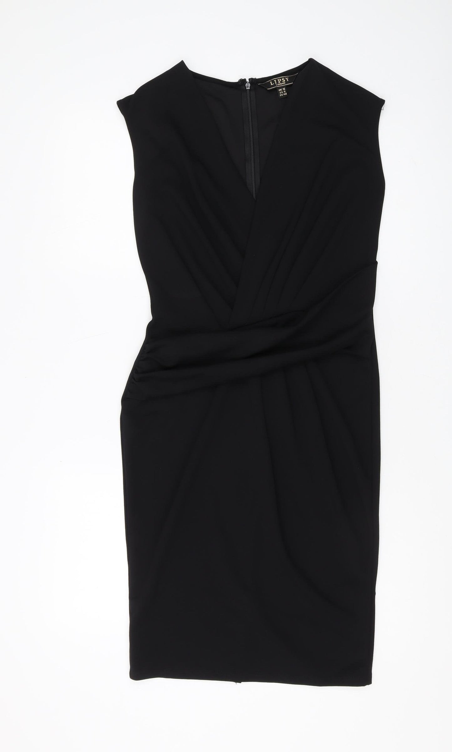 Lipsy Women's Black Bodycon Dress, Size 12