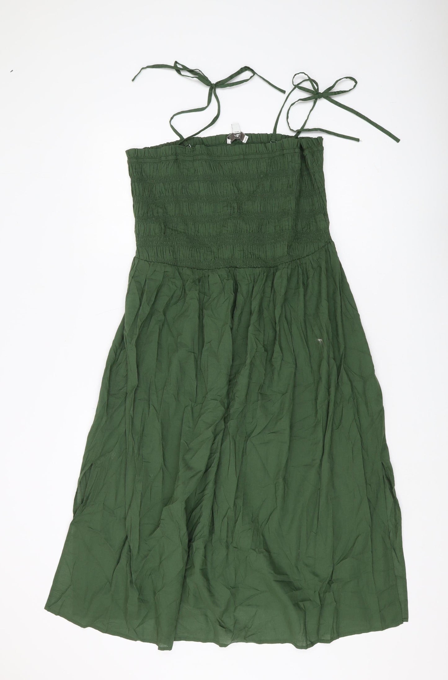 Marks and Spencer Women's Green Strapless Smocked Dress