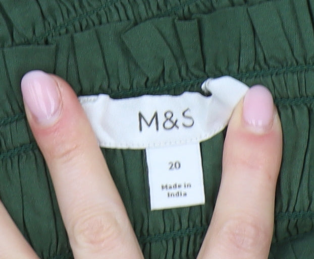 Marks and Spencer Women's Green Strapless Smocked Dress