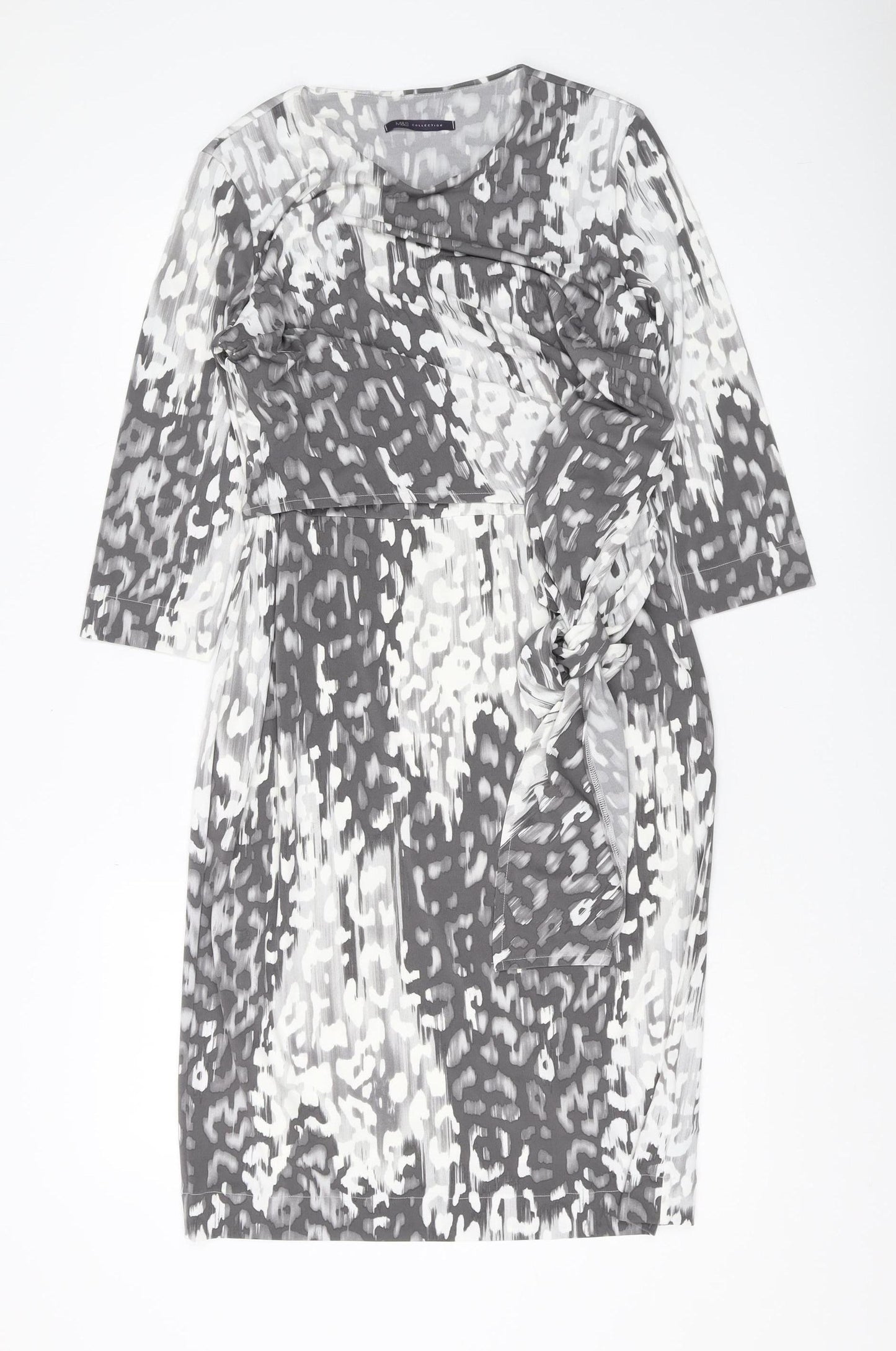 Marks and Spencer Women's Grey Animal Print Sheath Dress