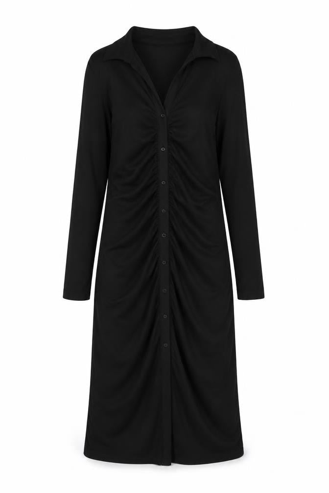 H&M Women's Black Midi Shirt Dress Size 12
