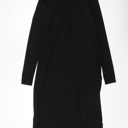 H&M Women's Black Midi Shirt Dress Size 12