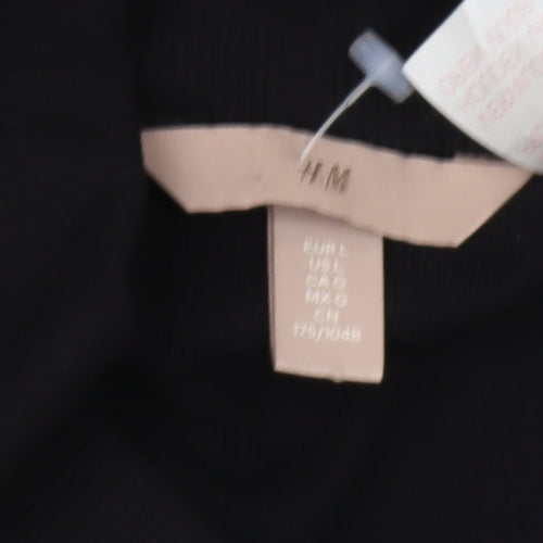 H&M Women's Black Midi Shirt Dress Size 12