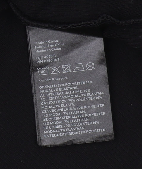 H&M Women's Black Midi Shirt Dress Size 12