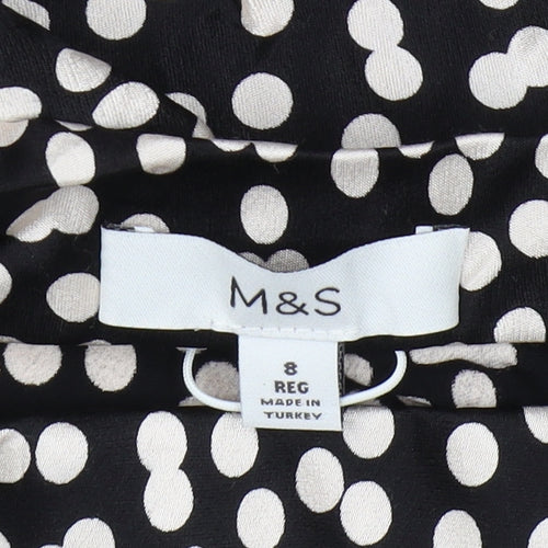 Marks and Spencer Women’s Black Polka Dot Skirt, Size 8