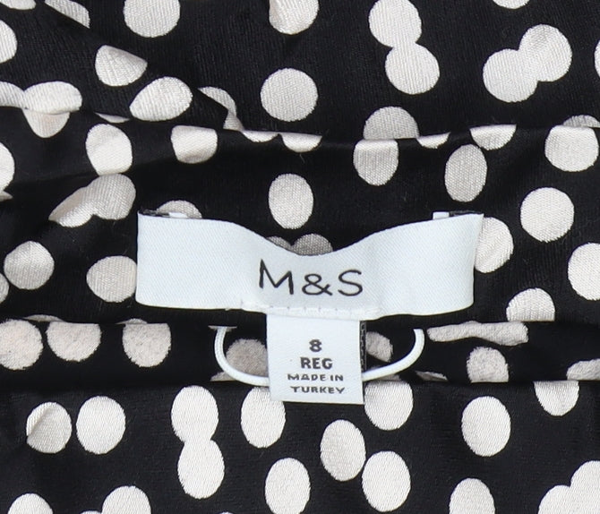 Marks and Spencer Women’s Black Polka Dot Skirt, Size 8