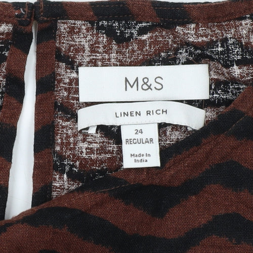 Marks and Spencer Women's Brown Geometric Tank