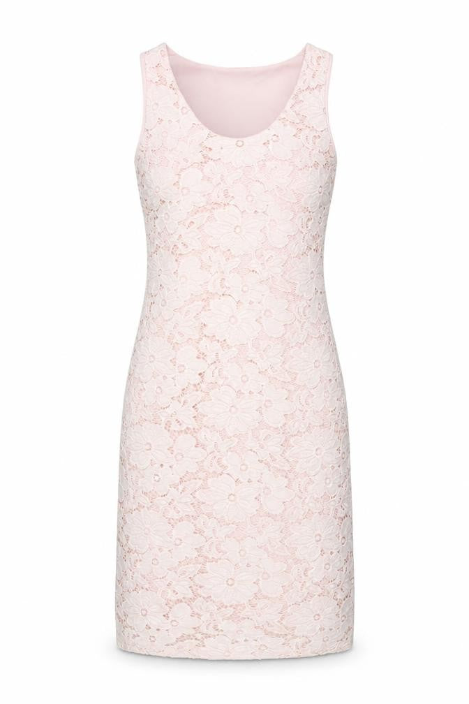 Women's Pink Floral Lace Sheath Dress - Size XS