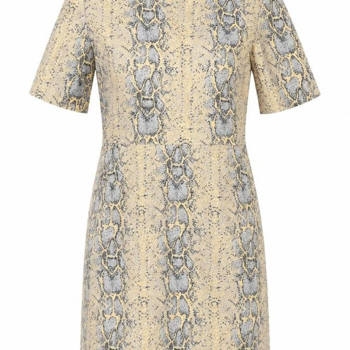 Topshop Women's Beige Animal Print Shift Dress, Size 10