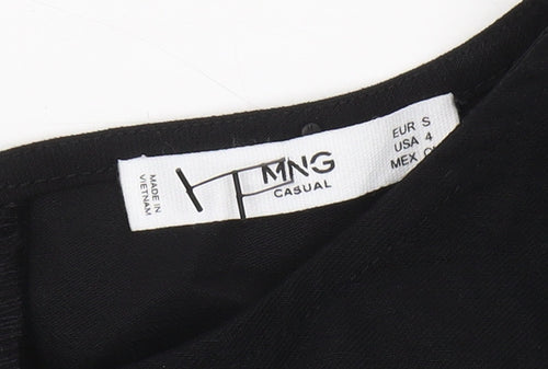 MNG Casual Women's Black Boat Neck Blouse S