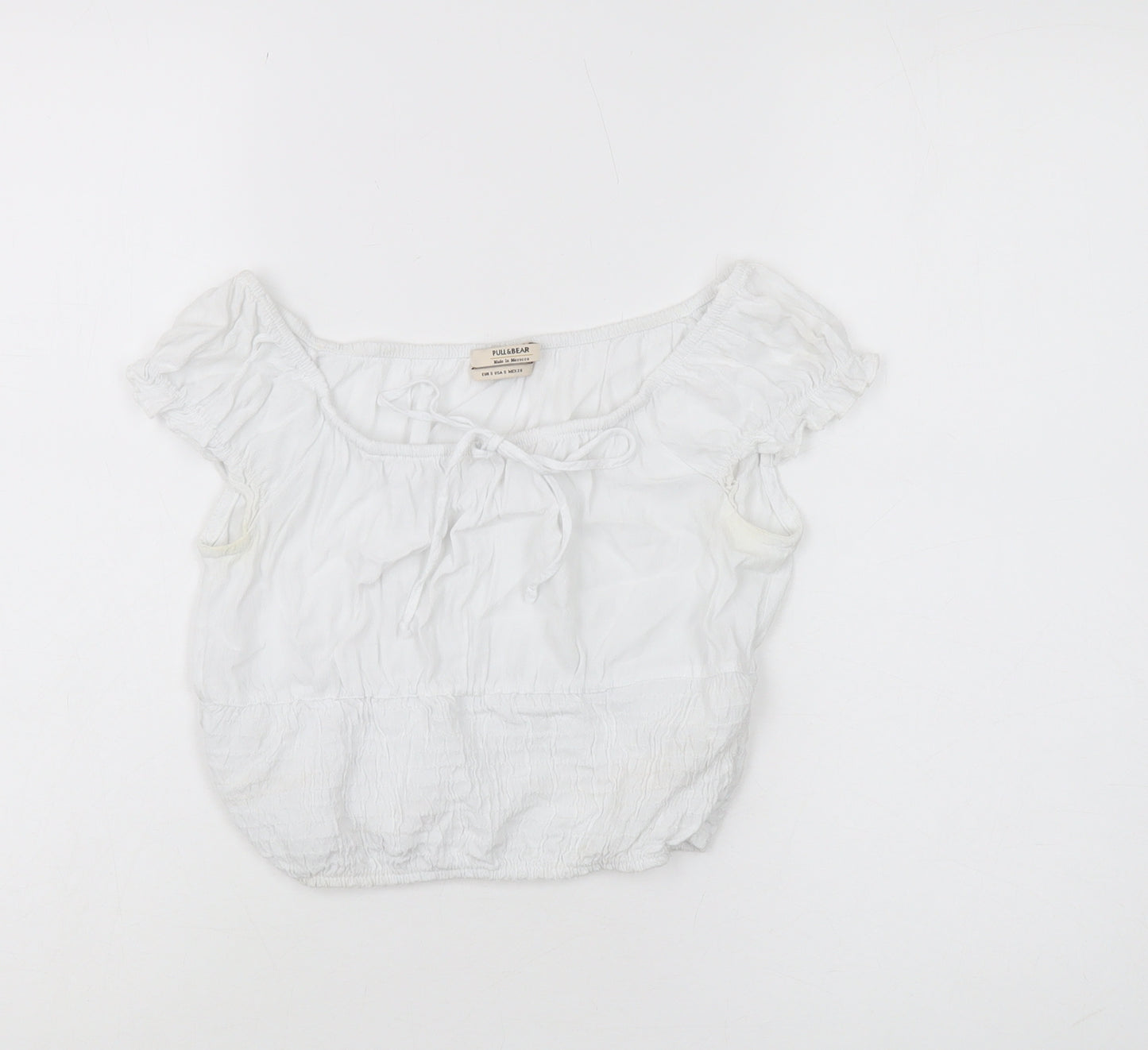 Pull&Bear Women's White Peasant Blouse Size S