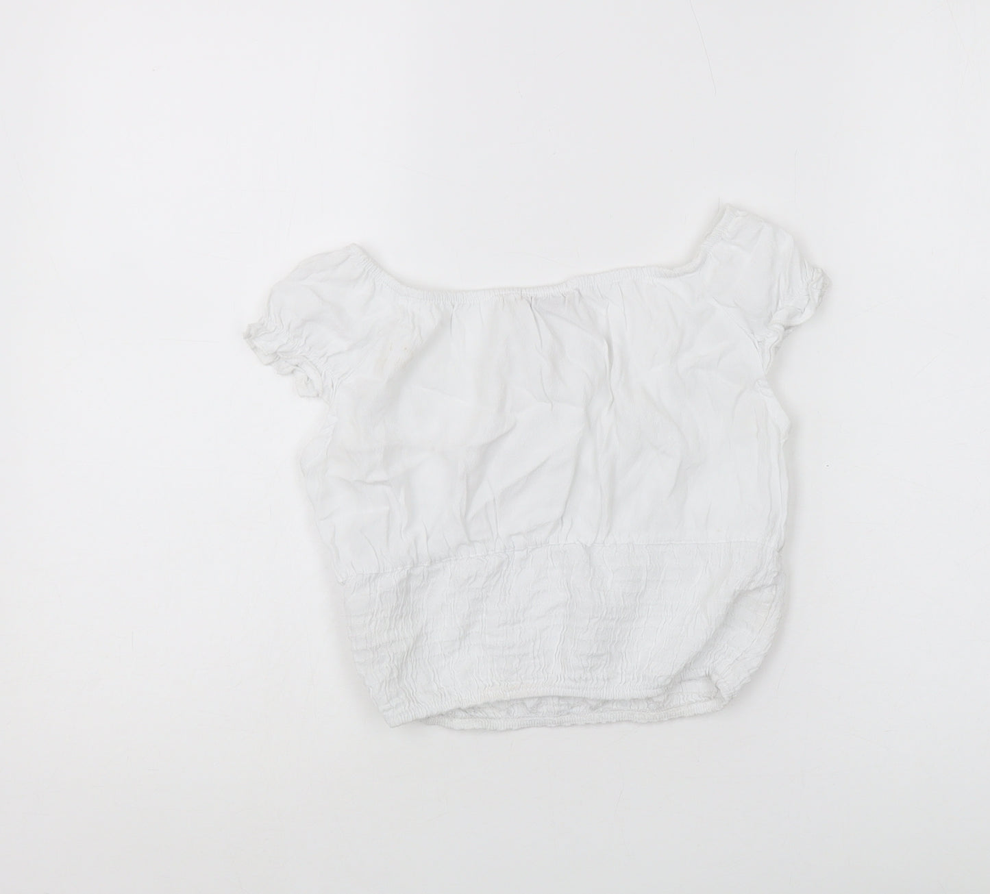 Pull&Bear Women's White Peasant Blouse Size S