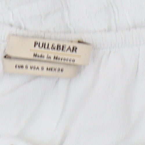 Pull&Bear Women's White Peasant Blouse Size S