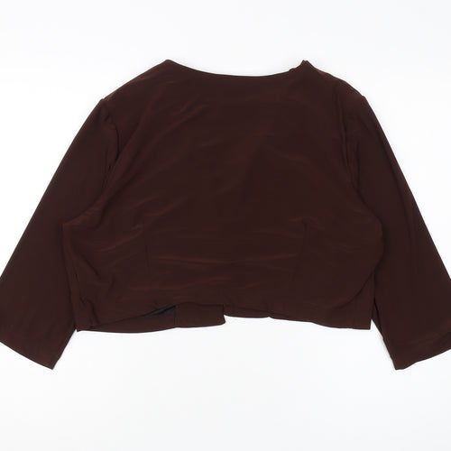 Julian Taylor Women's Brown Ruffle Jacket Size 16
