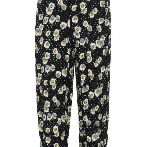 Zara Women's Black Floral Polka Dot Trousers XS