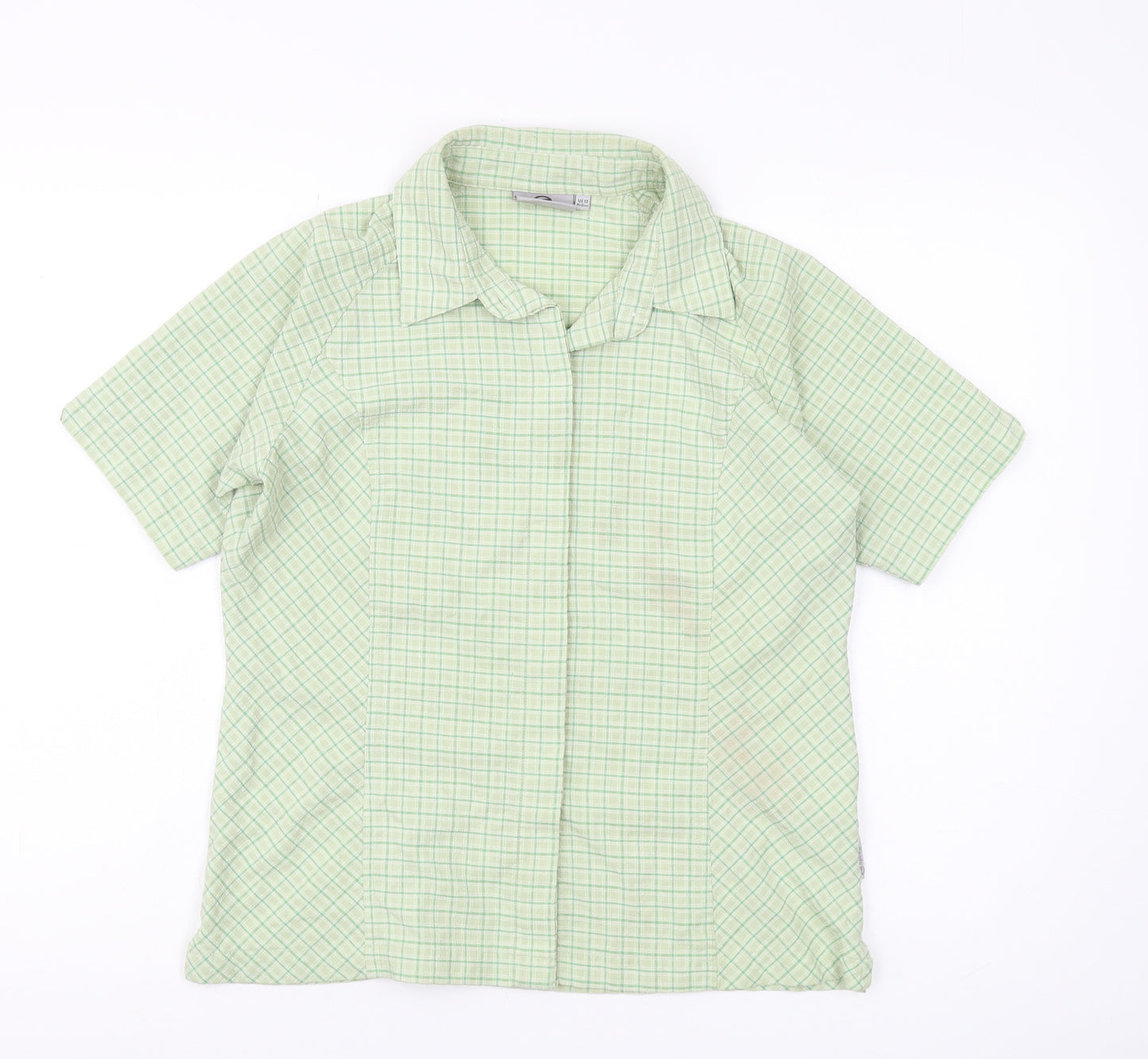 Sprayway Women's Green Check Button-Up Shirt