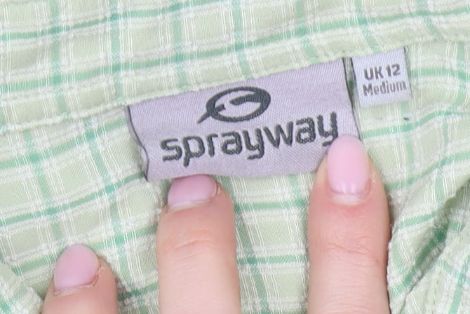 Sprayway Women's Green Check Button-Up Shirt