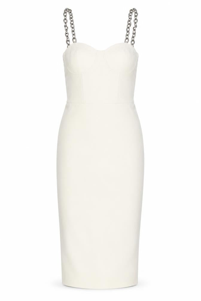 Front view of 4th & Reckless Women's Ivory Midi Pencil Dress, size 8