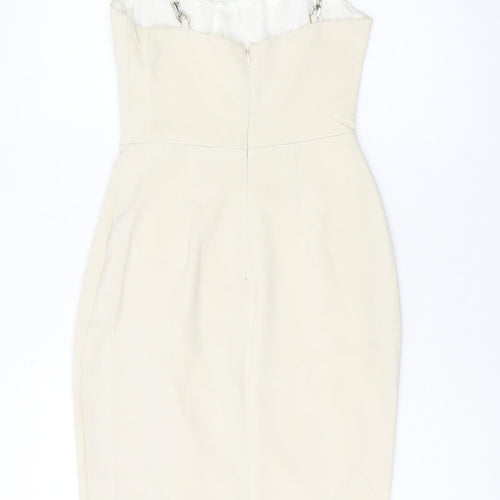 4TH RECKLESS Women's Ivory Midi Pencil Dress Size 8