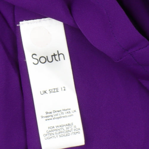 South Women's Purple Embroidered Shift Dress Size 12