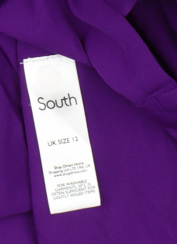 South Women's Purple Embroidered Shift Dress Size 12