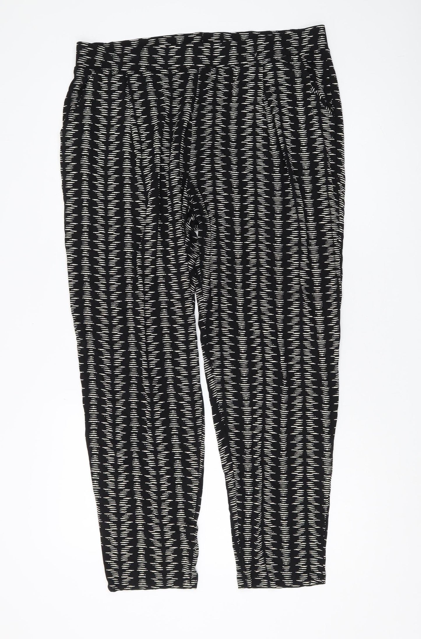 Marks and Spencer Women's Black Geometric Trousers