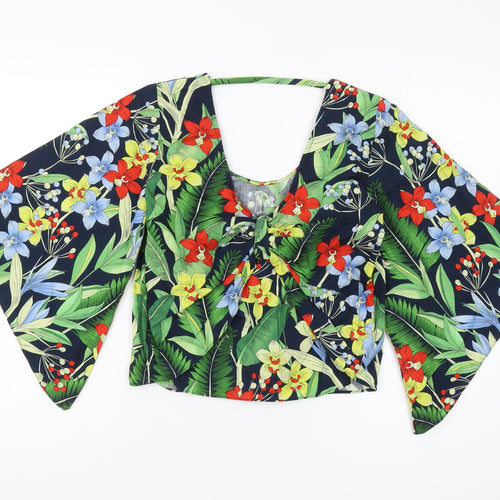 Zara Women's Multicoloured Kimono Blouse - Size 8