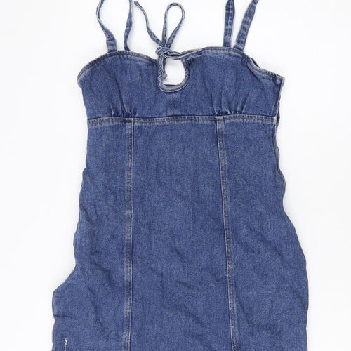 Urban Outfitters Women's Blue Denim Slip Dress M