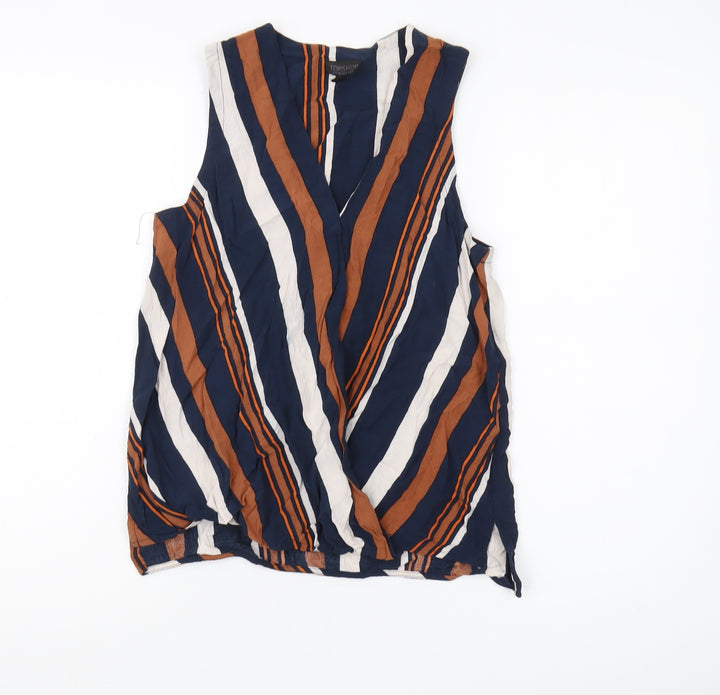 Topshop Women's Multicoloured Striped Tank Top