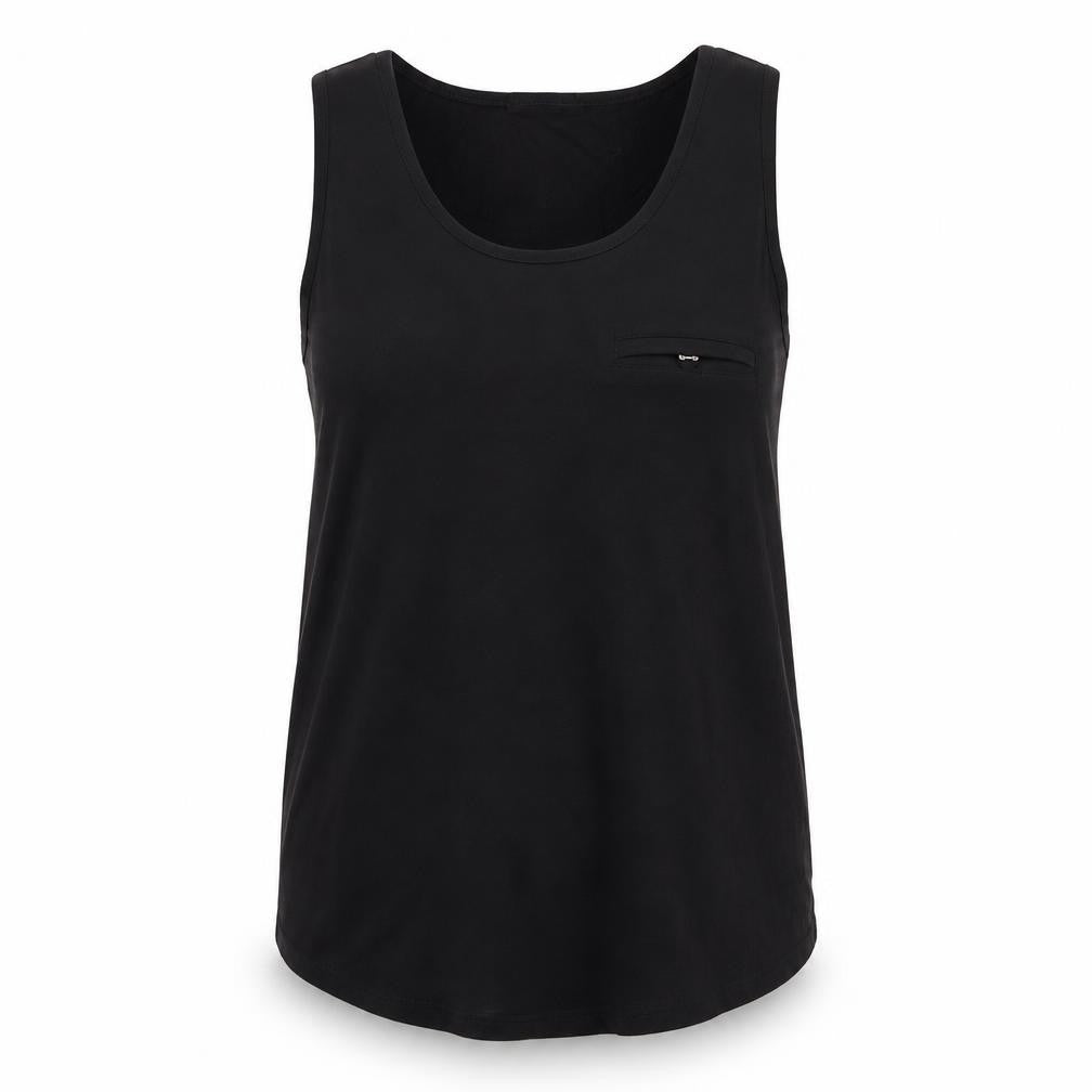 Front view of Warehouse Women's Black Tank Top Regular, size 10