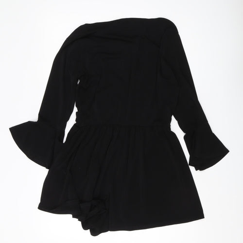 Bershka Women's Black Belted Playsuit L Casual