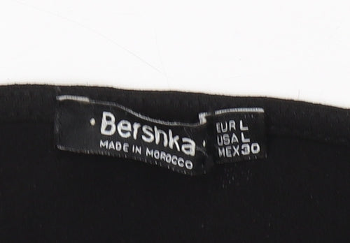 Bershka Women's Black Belted Playsuit L Casual
