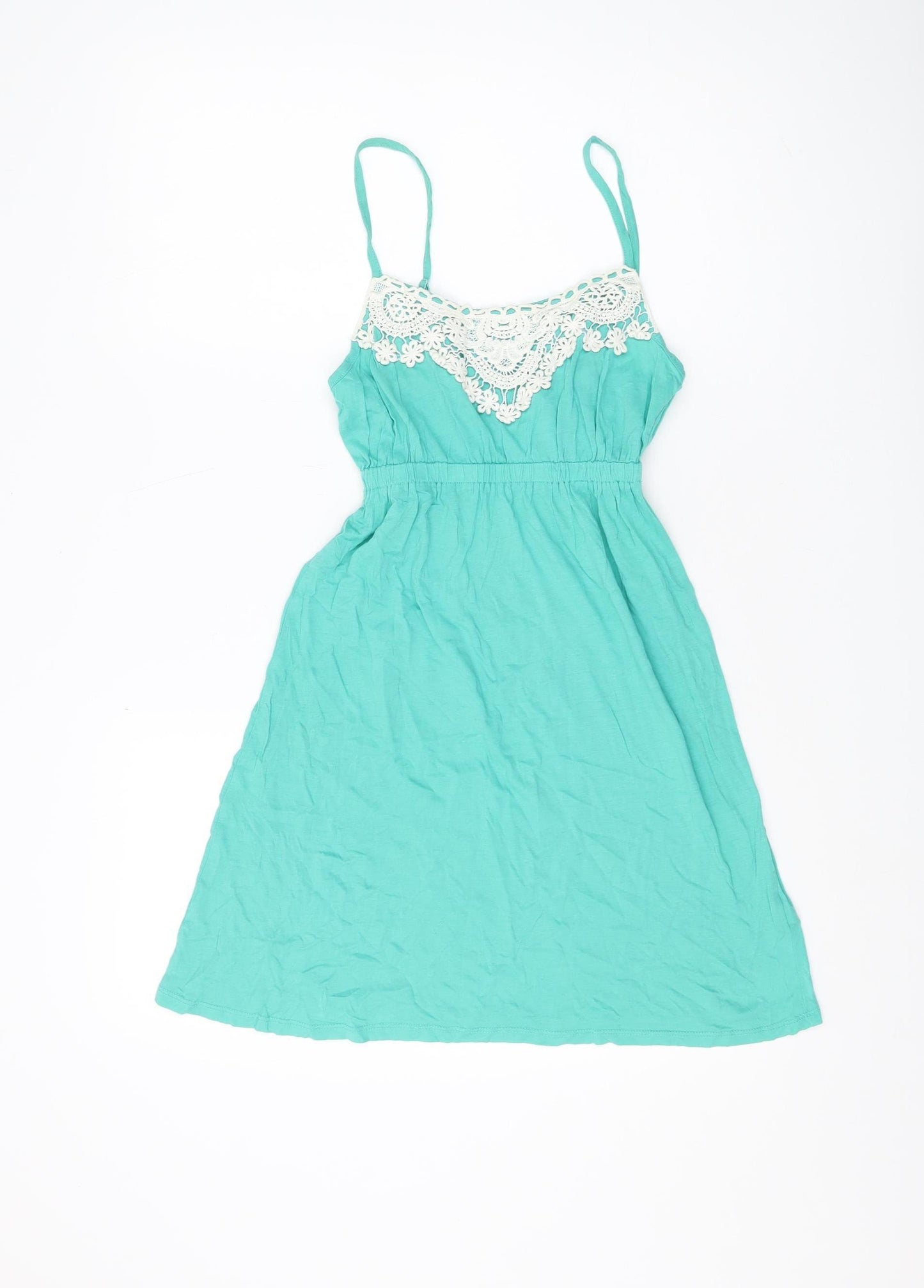 New Look Women's Green Slip Dress Size 8