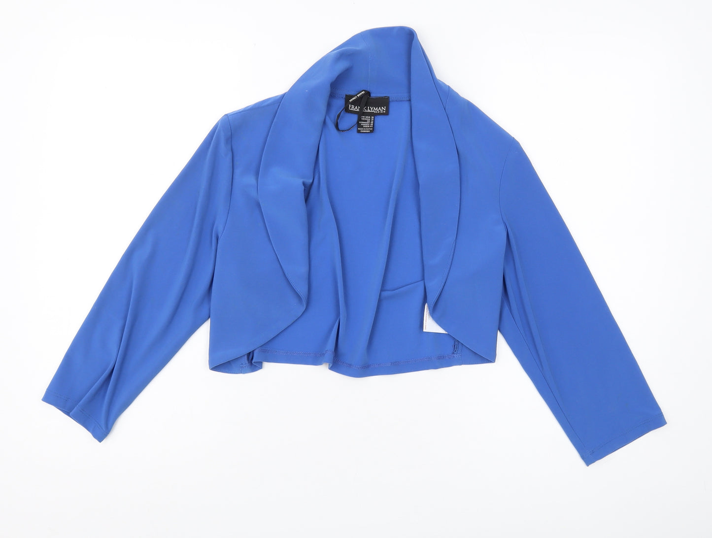 Frank Lyman Women's Blue Cropped Jacket, Size 12