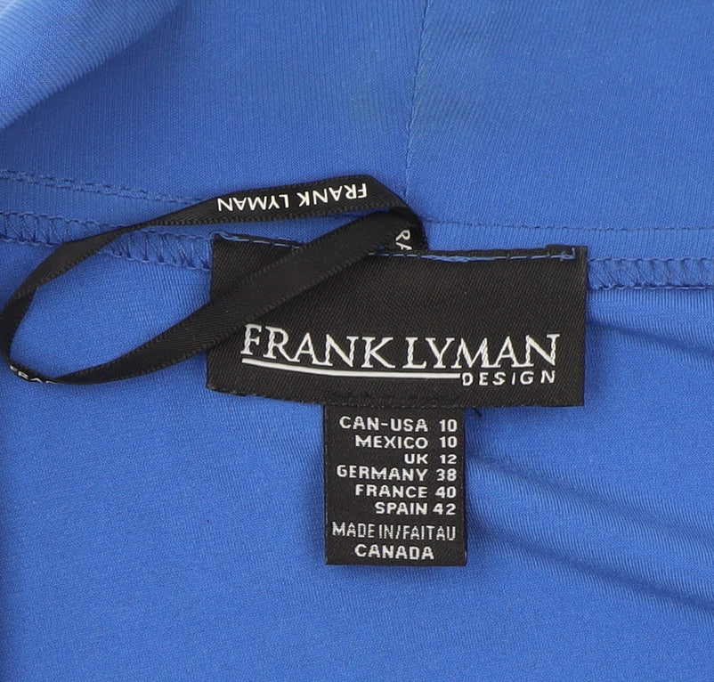 Frank Lyman Women's Blue Cropped Jacket, Size 12