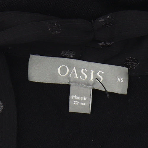 Oasis Women's Black XS Polka Dot Bow Pullover Jumper