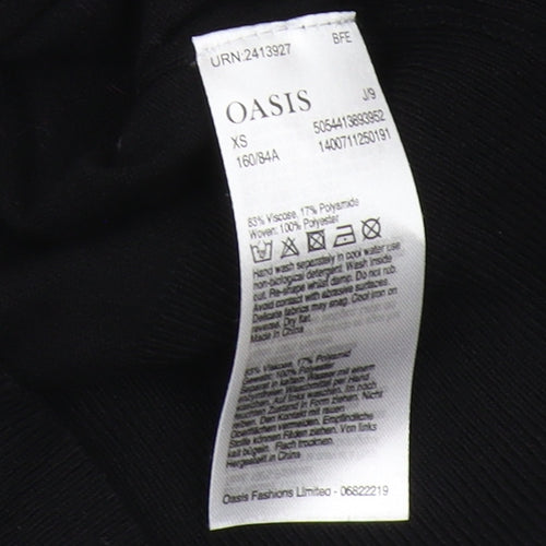 Oasis Women's Black XS Polka Dot Bow Pullover Jumper