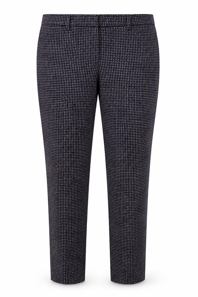 Front view of H&M Women's Multicoloured Geometric Cropped Trousers, size 10