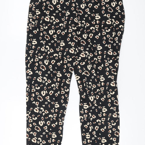 Dorothy Perkins Women's Black Animal Print Trousers, Size 12