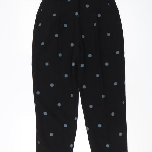 Zara Women's Black Polka Dot Cropped Trousers XS