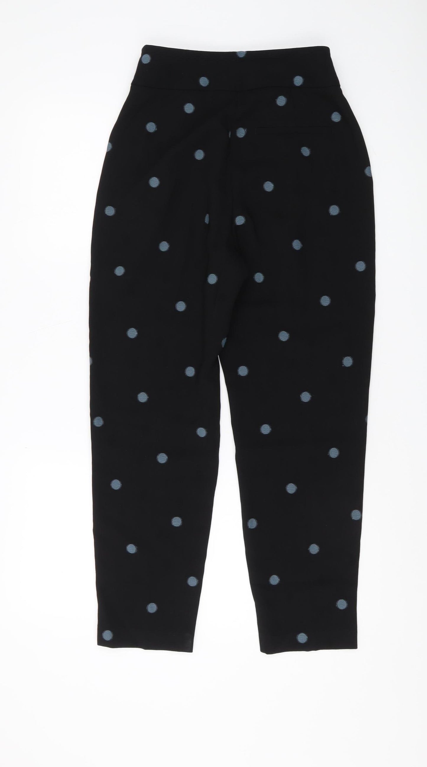 Zara Women's Black Polka Dot Cropped Trousers XS