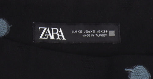 Zara Women's Black Polka Dot Cropped Trousers XS