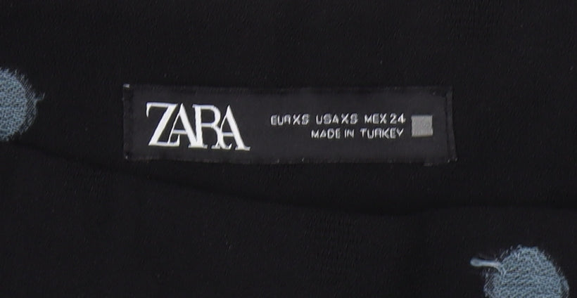 Zara Women's Black Polka Dot Cropped Trousers XS