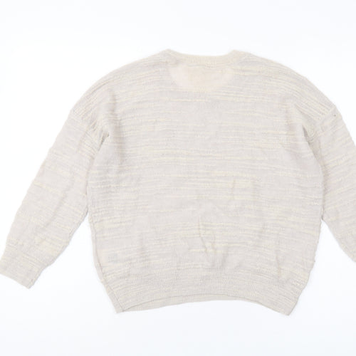 pure DKNY Women's Ivory Pullover Jumper, S, Knit, Winter